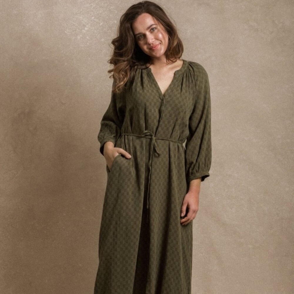 Elegant Olive Midi Dress